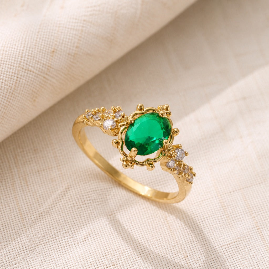 Bague Vintage Halo en Taille Ovale