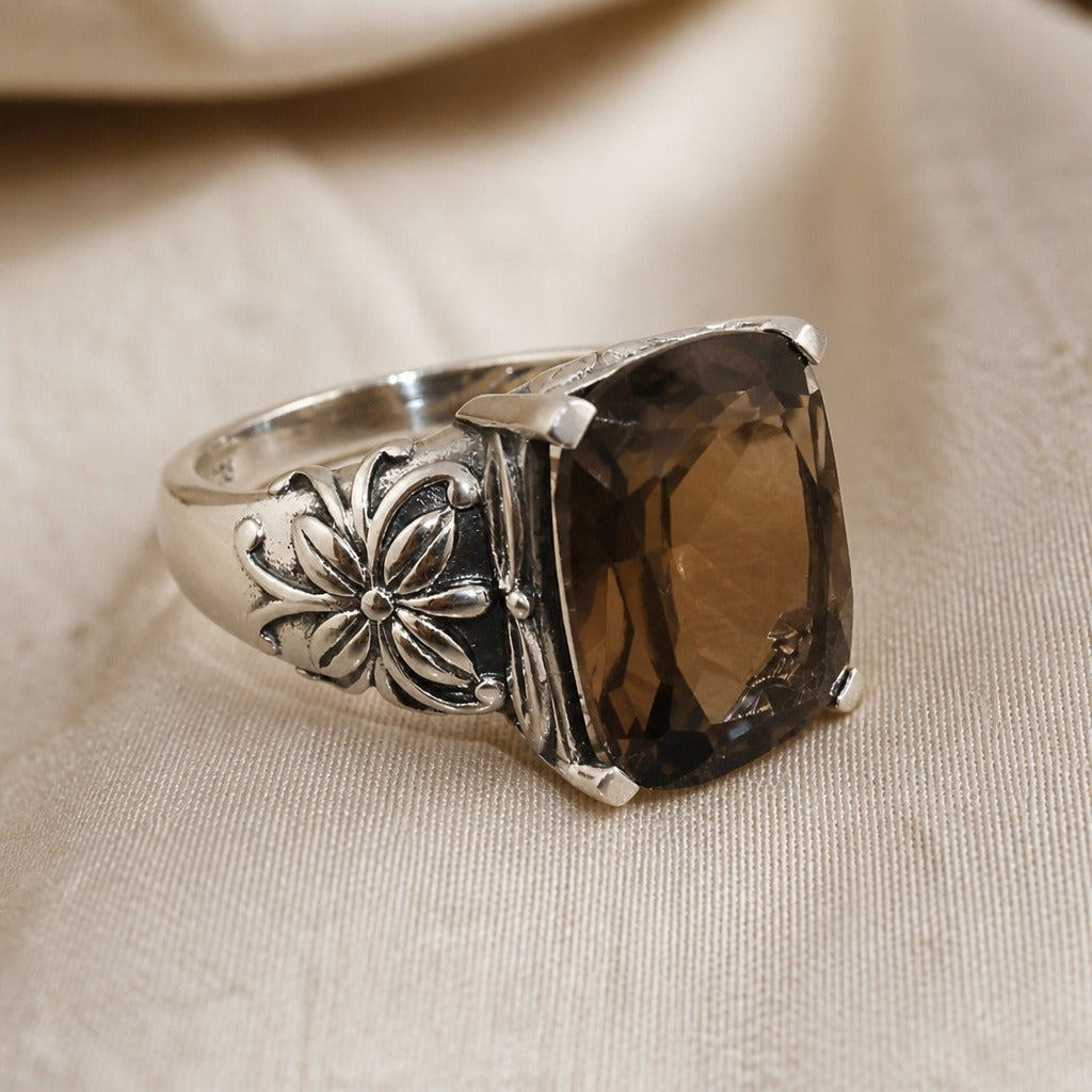 Bague Halo en Citrine Éblouissante