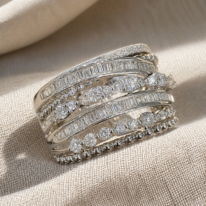 Bague Énonciatrice en Zirconium Superposé