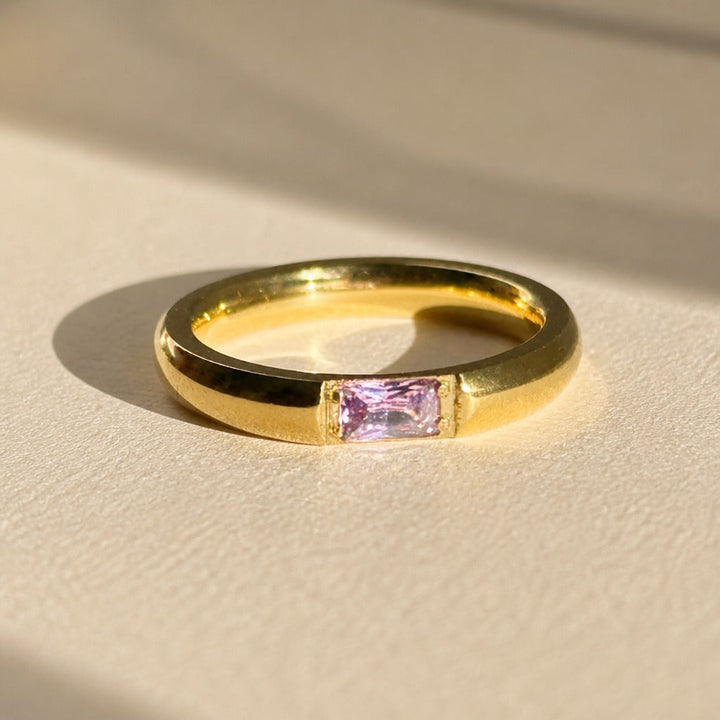 Bague en Zircon Coloré Carré Chaud