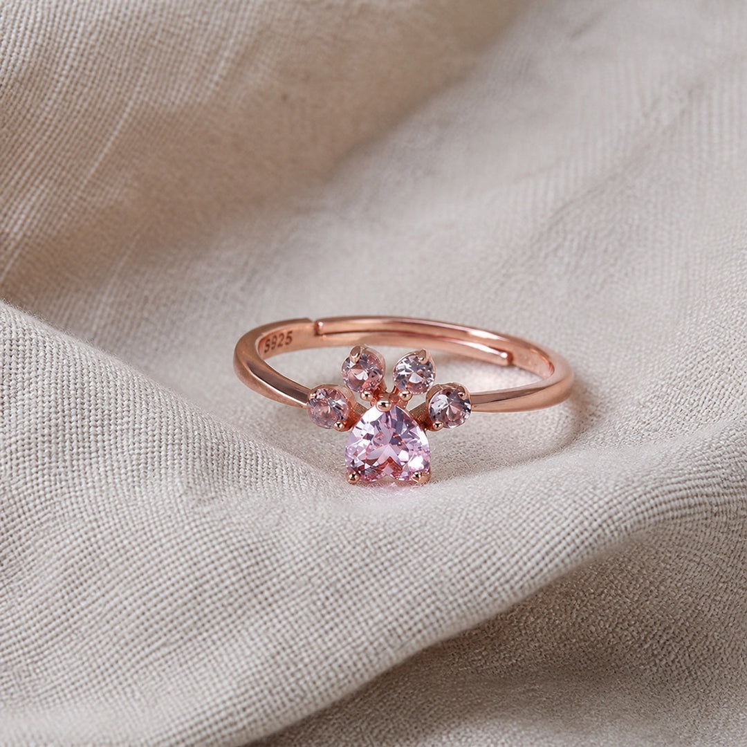 Vintage Multicolour Zircon Paw Ring