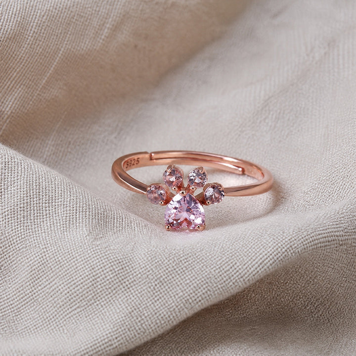 Vintage Multicolour Zircon Paw Ring