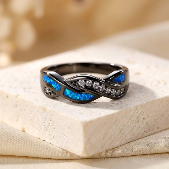 Twisted Inlay Ring in Silver