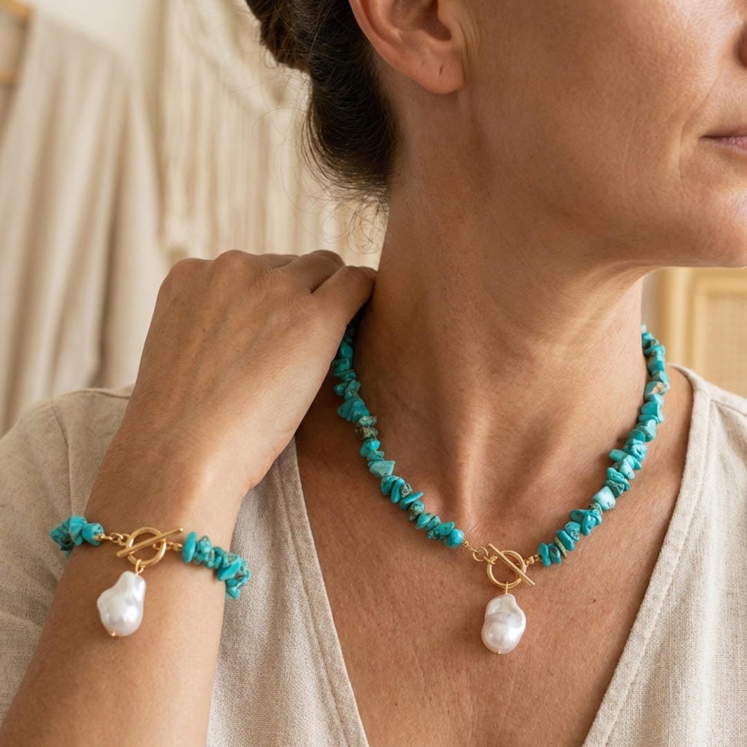 Ensemble de Pendentifs en Perles et Perles en Chip Bohème