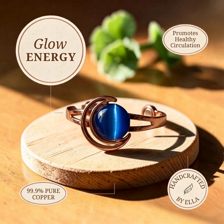 Bracelet bleu en cuivre d&