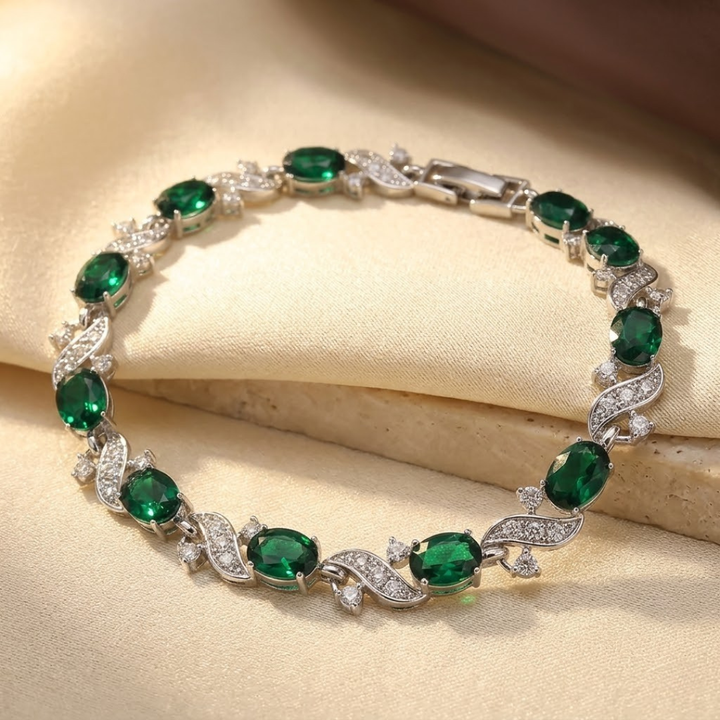 Vintage Silver and Emerald Bracelet