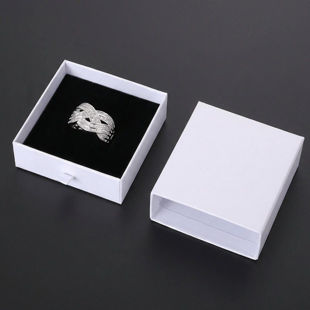 Bague Vague Croisée en Zirconium