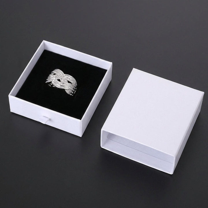 Bague Vague Croisée en Zirconium
