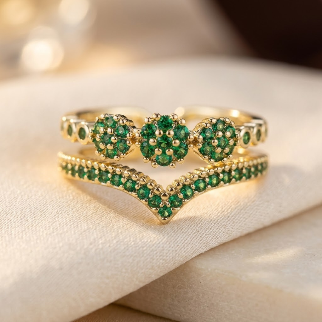 Golden Emerald Ring