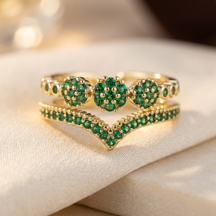 Golden Emerald Ring
