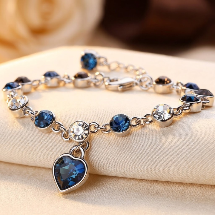 Sapphire Heart Chain Bracelet