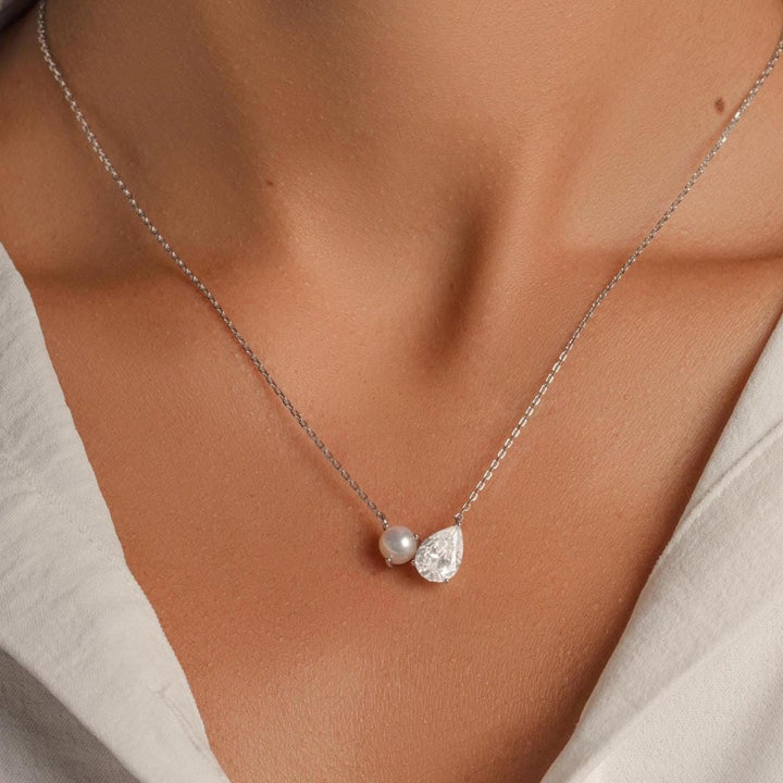 Collier Charme Duo Goutte de Perle