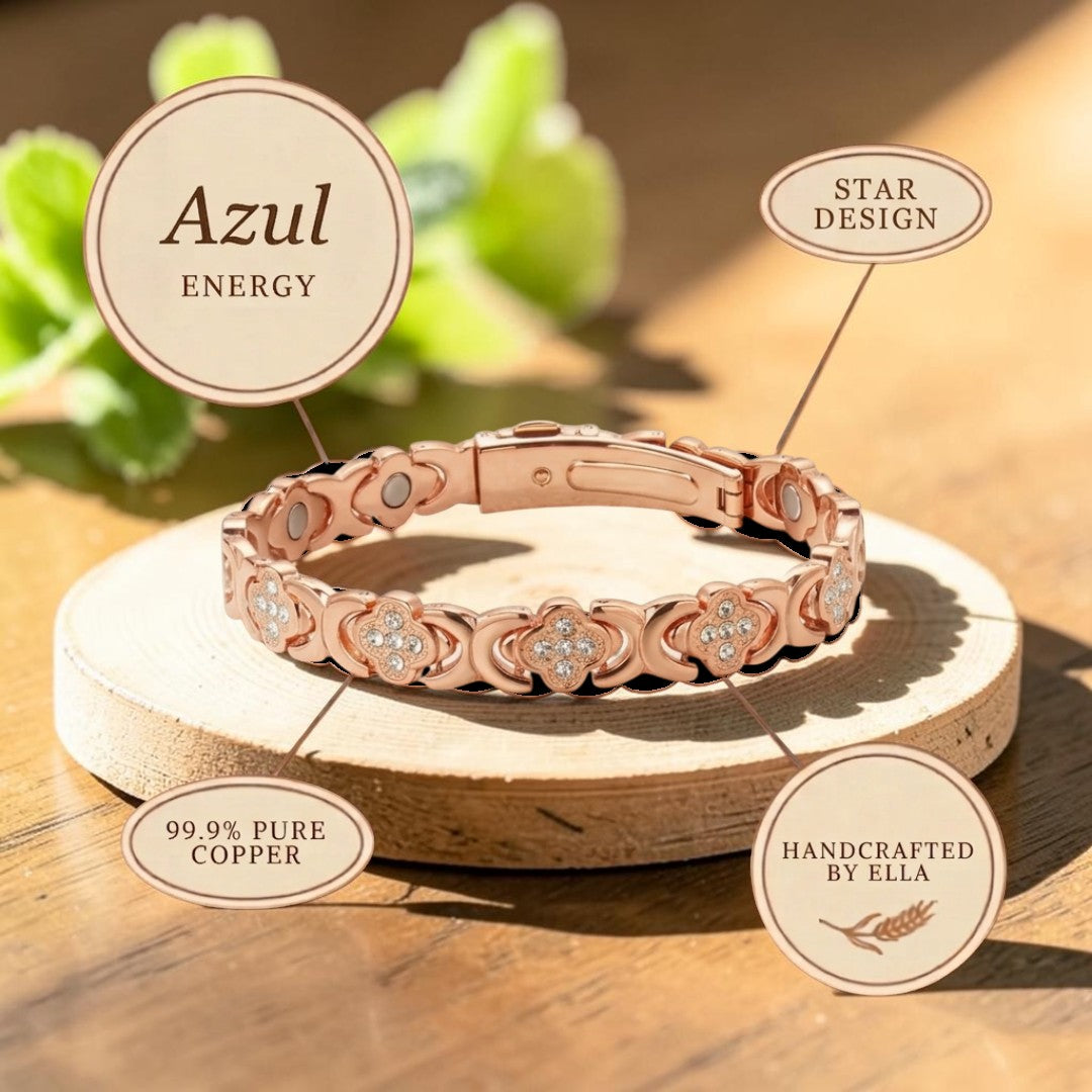 Bracelet en cuivre bleu Ella