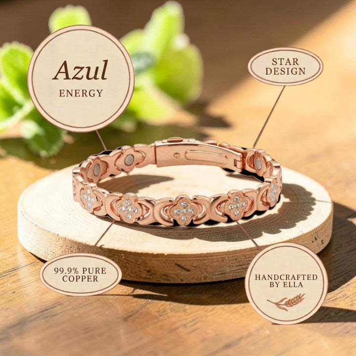Bracelet en cuivre bleu Ella