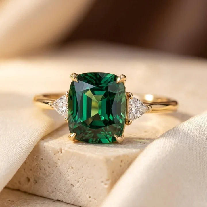Solitaire Ring in Gold with Cushion