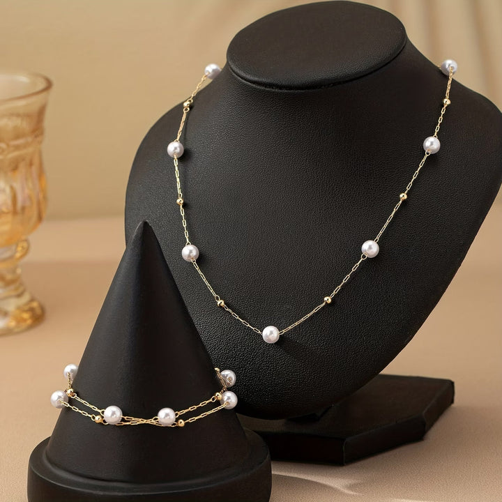 Ensemble de Bijoux en Chaîne de Perles Fines