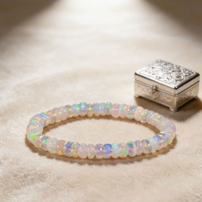 Bracelet en Opale Éthiopienne Naturelle pour la Ménopause