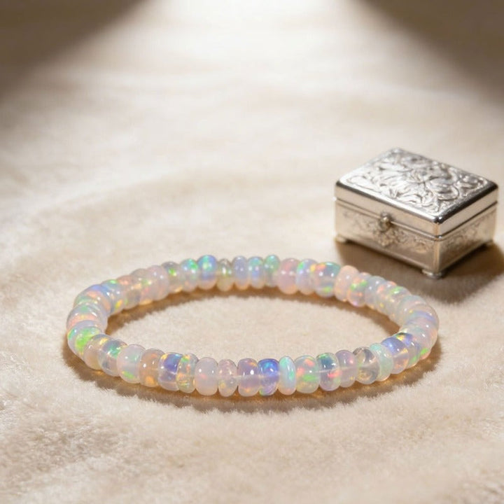 Bracelet en Opale Éthiopienne Naturelle pour la Ménopause