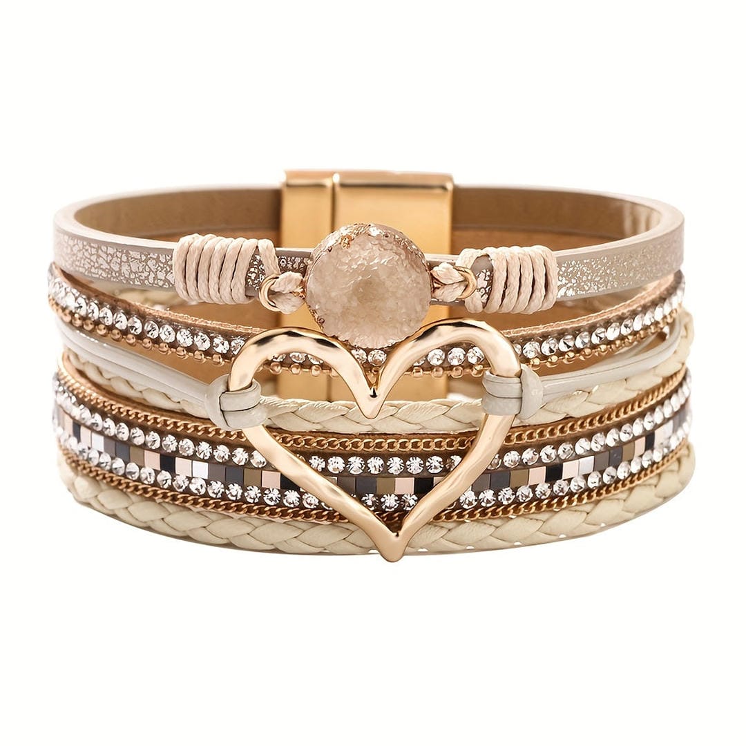 Bracelet bohème en cuir multi-couches