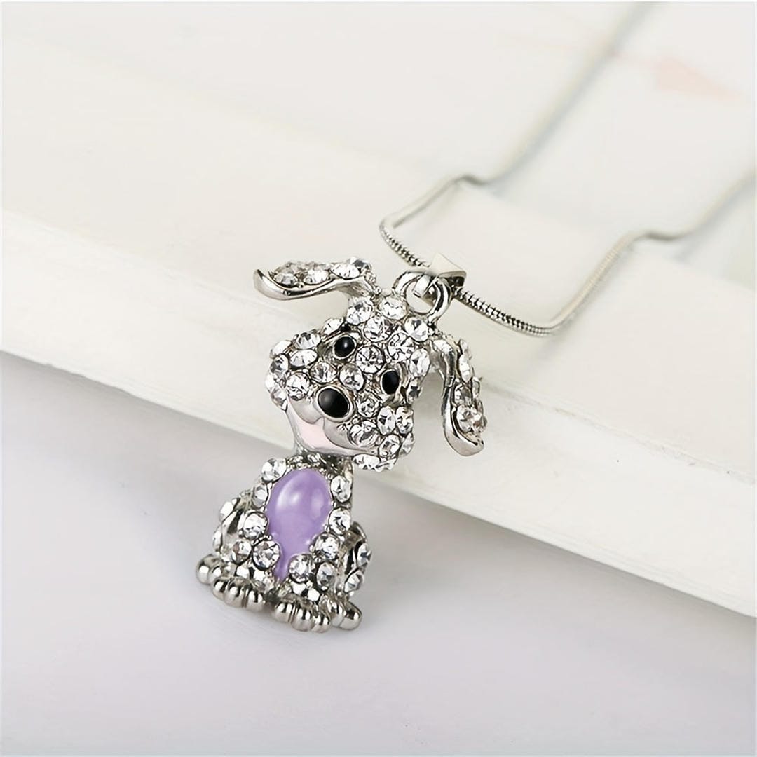 Collier Pendentif Chiot en Zirconium