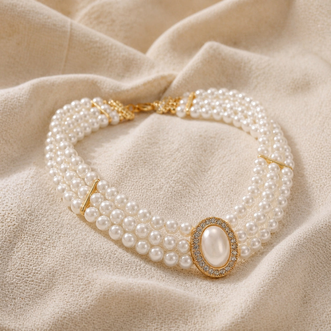 Collier Choker en trois fils turquoise