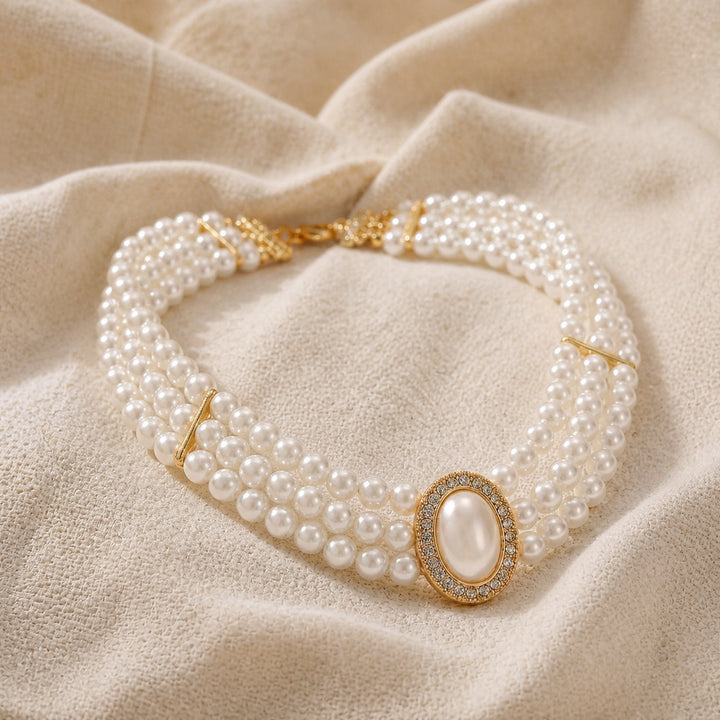 Collier Choker en trois fils turquoise