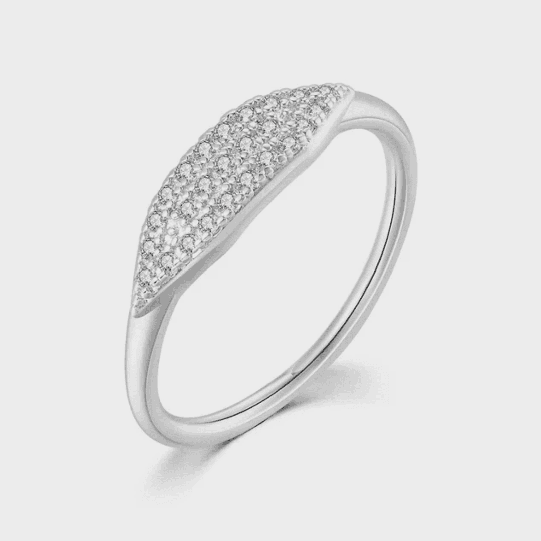 Bague Empilable en Pavé Marquise