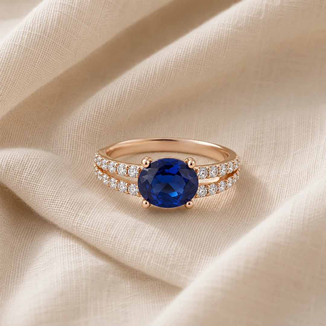 Bague Vintage Accent Saphir Lumineux