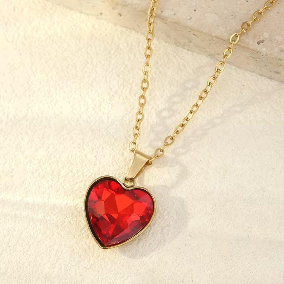 Collier Pendentif en Émeraude en Forme de Cœur