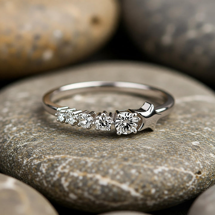 Bague Classique en Zirconium Étoile