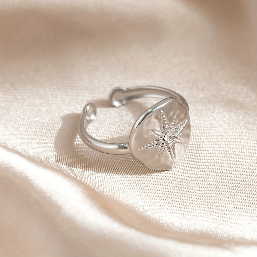 Bague Rétro Octagram en Zirconia