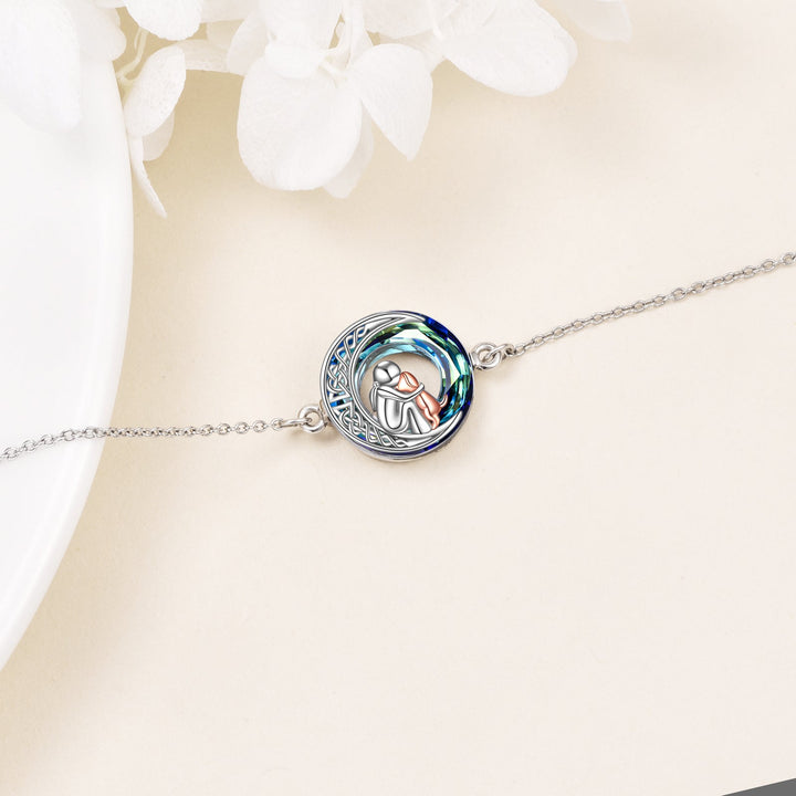 Bracelet Ajustable en Argent Sterling avec Charme de Chien