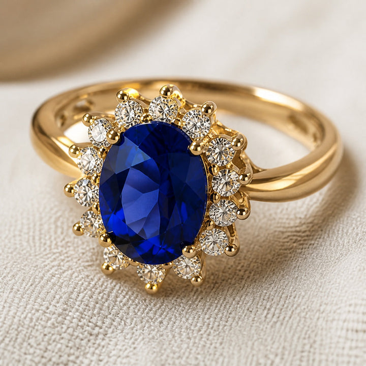Bague de fiançailles en saphir royal