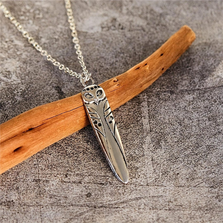 Collier Pendentif Réversible Hibou et Lune