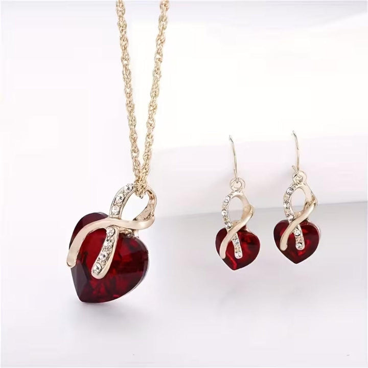 Ensemble de Bijoux Cœur Émeraude Infini