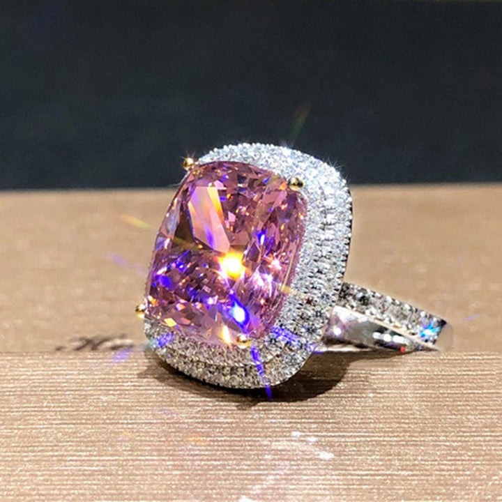 Bague Cocktail Déclaration Halo en Coussin