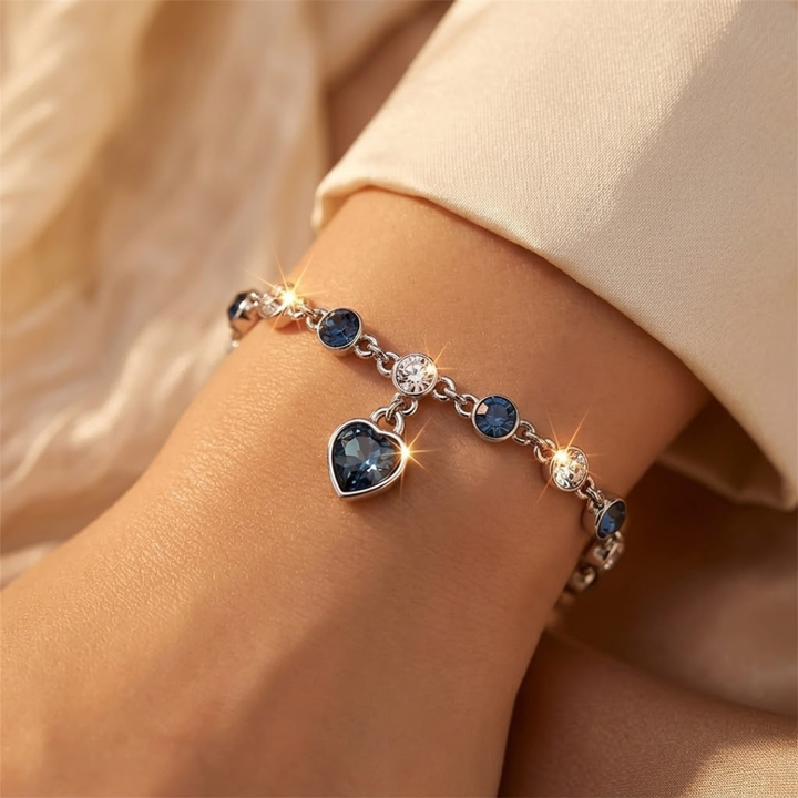 Sapphire Heart Chain Bracelet