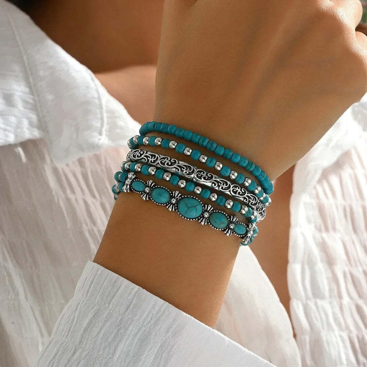 Ensemble de Bracelets Boho en Perles de Turquoise