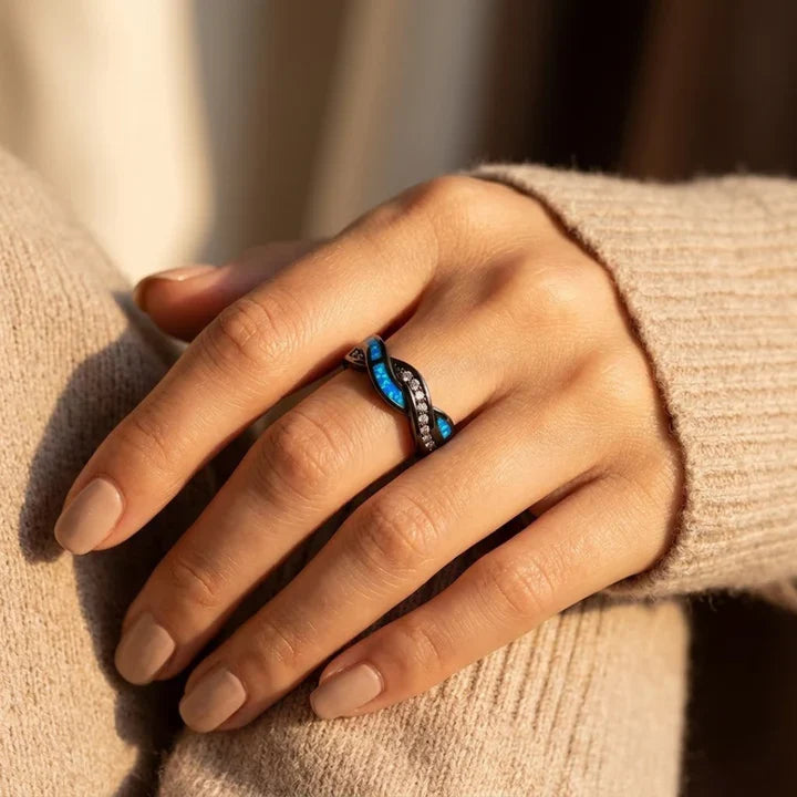 Twisted Inlay Ring in Silver
