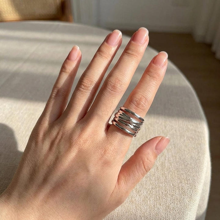 Bague Vintage en Argent Superposée