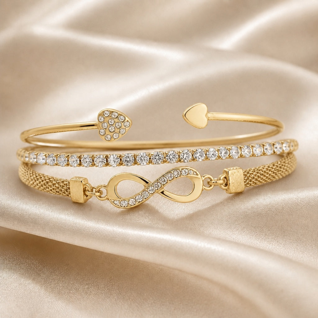 Bracelet Infini en Zirconium en Or Blanc