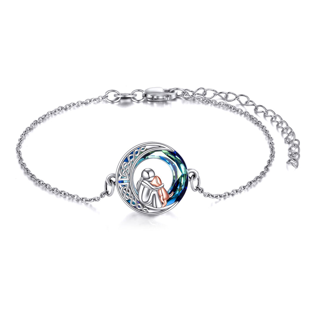 Bracelet Ajustable en Argent Sterling avec Charme de Chien