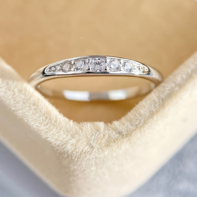 Bague en zirconium micro pavé en or blanc