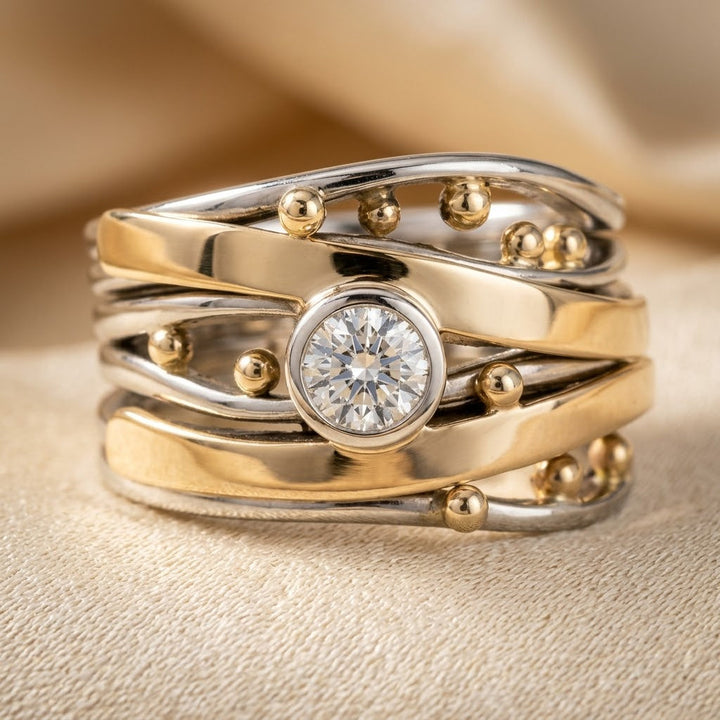 Bague en Argent et Or avec Lunette