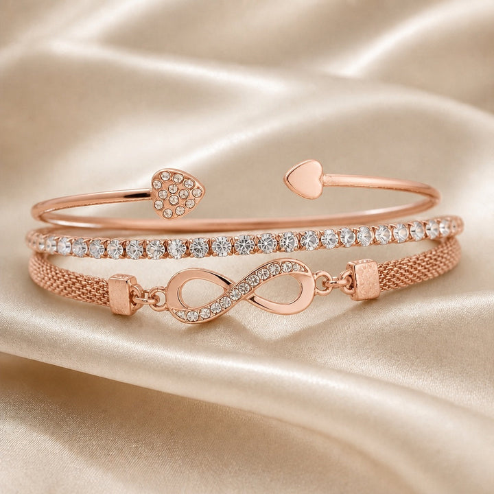 Bracelet Infini en Zirconium en Or Blanc