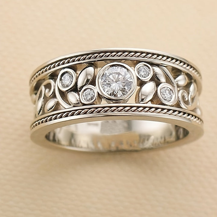 Bague Exquise en Or Blanc avec Zirconia
