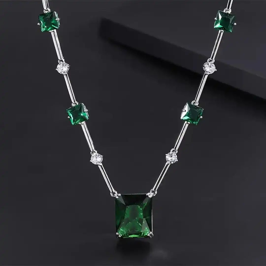 Ensemble de Bijoux Émeraude Rectangulaire