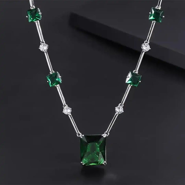Ensemble de Bijoux Émeraude Rectangulaire