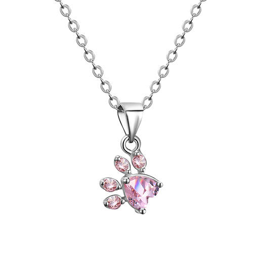 Ensemble de Bijoux Pattes en Or Rose – 4 Pièces avec Cœur en Zirconium (Bague, Collier, Boucles d&