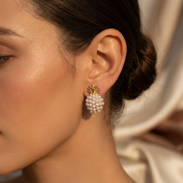 Golden Pearl Earrings